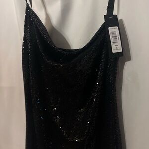 bebe Black Sequin Cocktail Dress